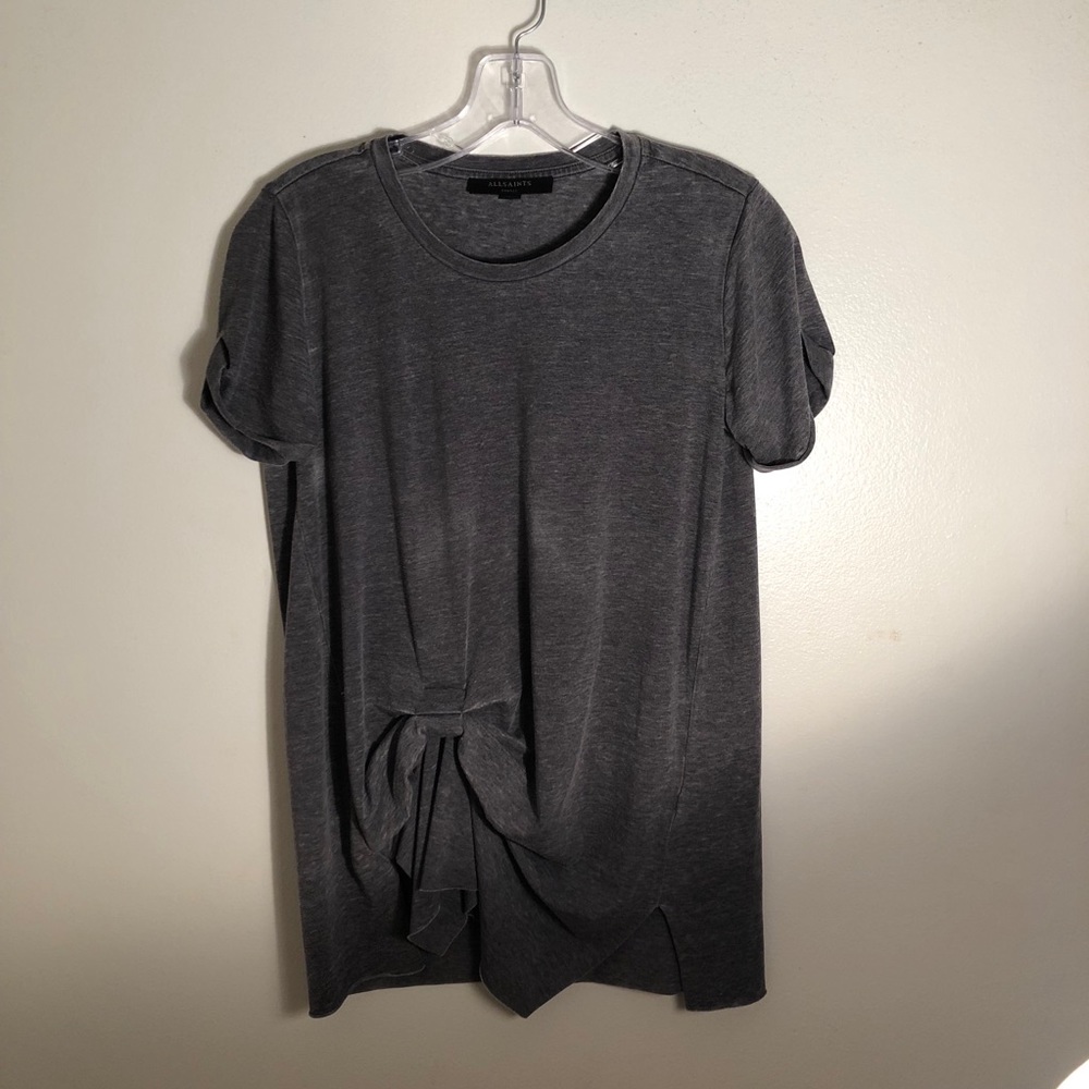 All Saints Woman's Gray T-Shirt, Size Small
